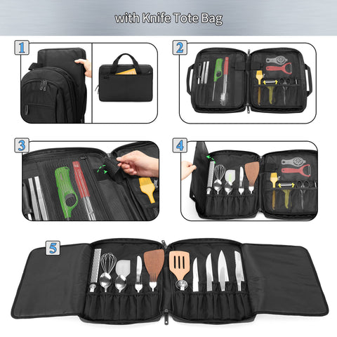 samdew backpack interior main compartment shows 23 tool slots for secure storage.