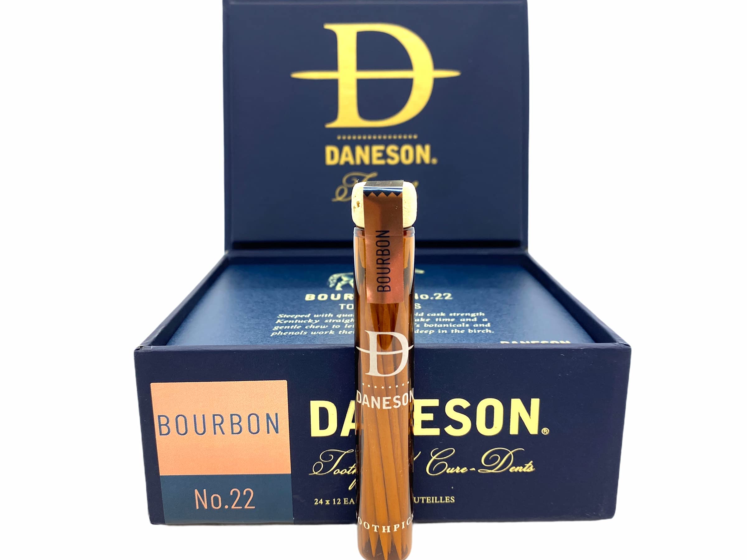Sameriver Daneson Bourbon toothpicks close-up highlighting wood grain and flavor potential.