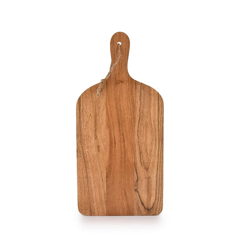 Samhita Acacia Wood paddle board with handle for kitchen prep and versatile serving.