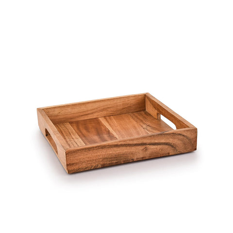 Samhita acacia breakfast tray set for morning meals.