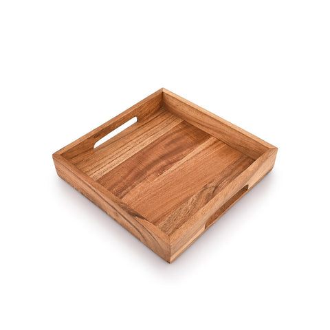 Samhita acacia tray ideal for coffee and cake service.