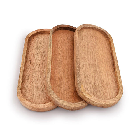 Samhita Mango oval tray set-3 side view ideal for appetizers and cheese