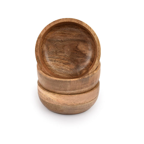 Samhita Mango Wood Round Bowl for candy, adds warm, natural charm.