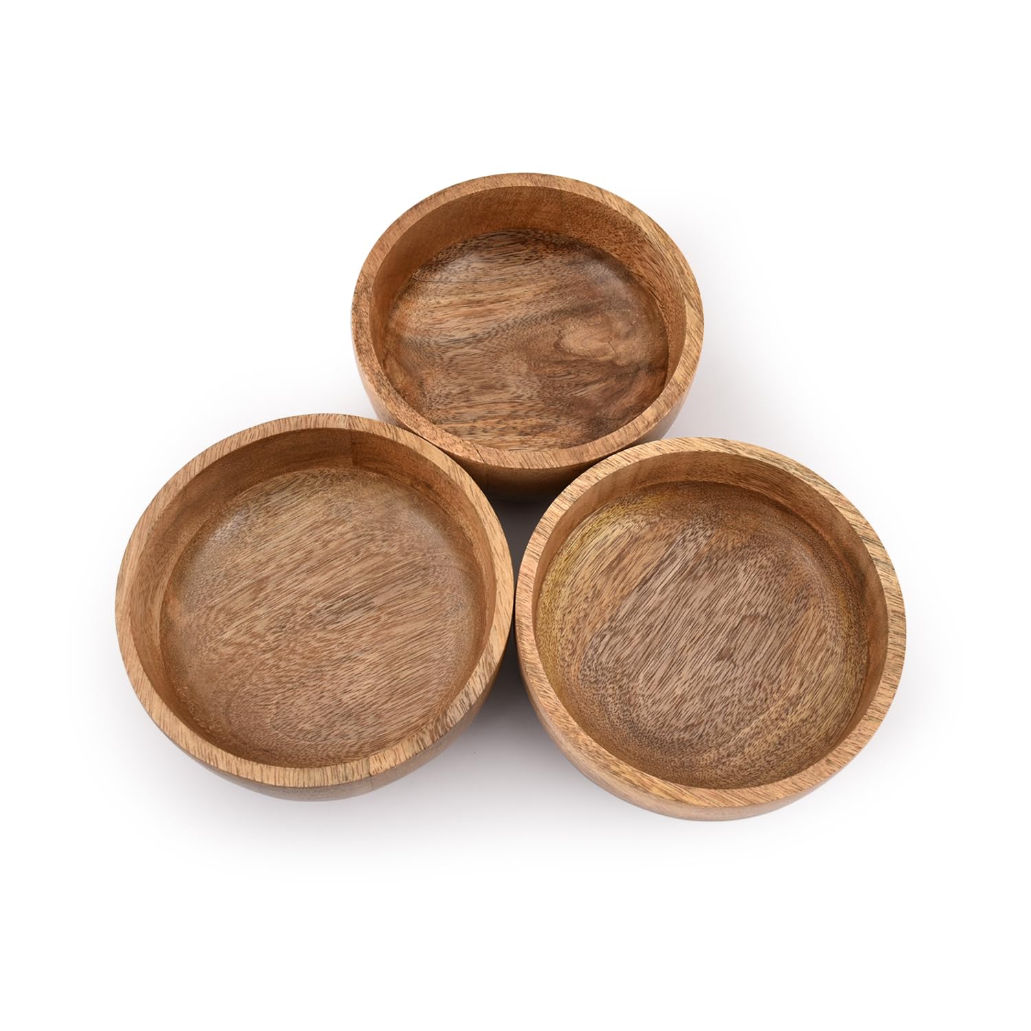 Samhita Mango Wood Round Bowl for snacks, versatile serveware for gatherings.