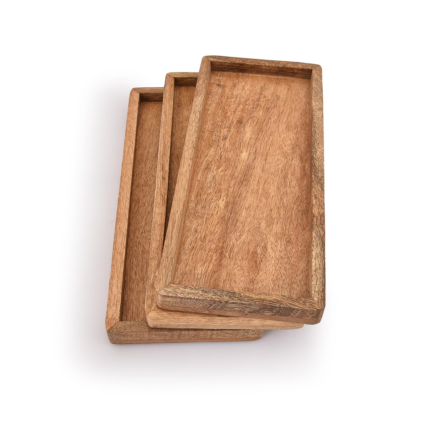 Samhita mango wood serving platter ideal for small bites at gatherings.