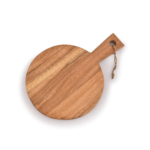 Samhita round acacia board ideal for pizza serving and sharing