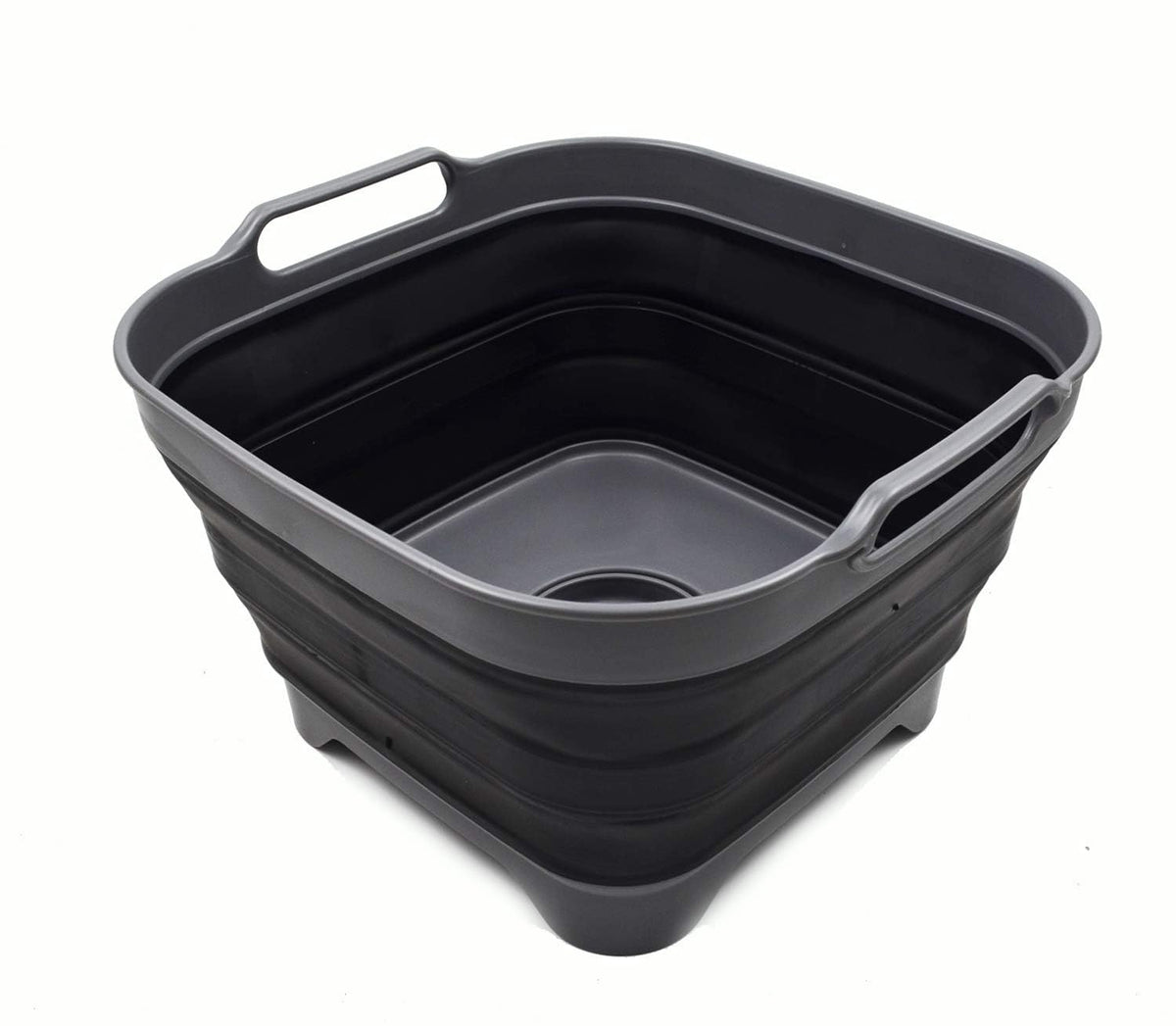 SAMMART 10L collapsible dishpan with draining plug for quick water release.