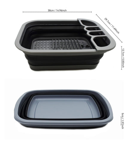 SAMMART collapsible dish drainer collapsed for flat storage