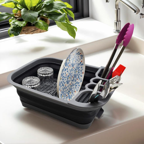 SAMMART collapsible dish drainer open pop-up for easy setup and drying