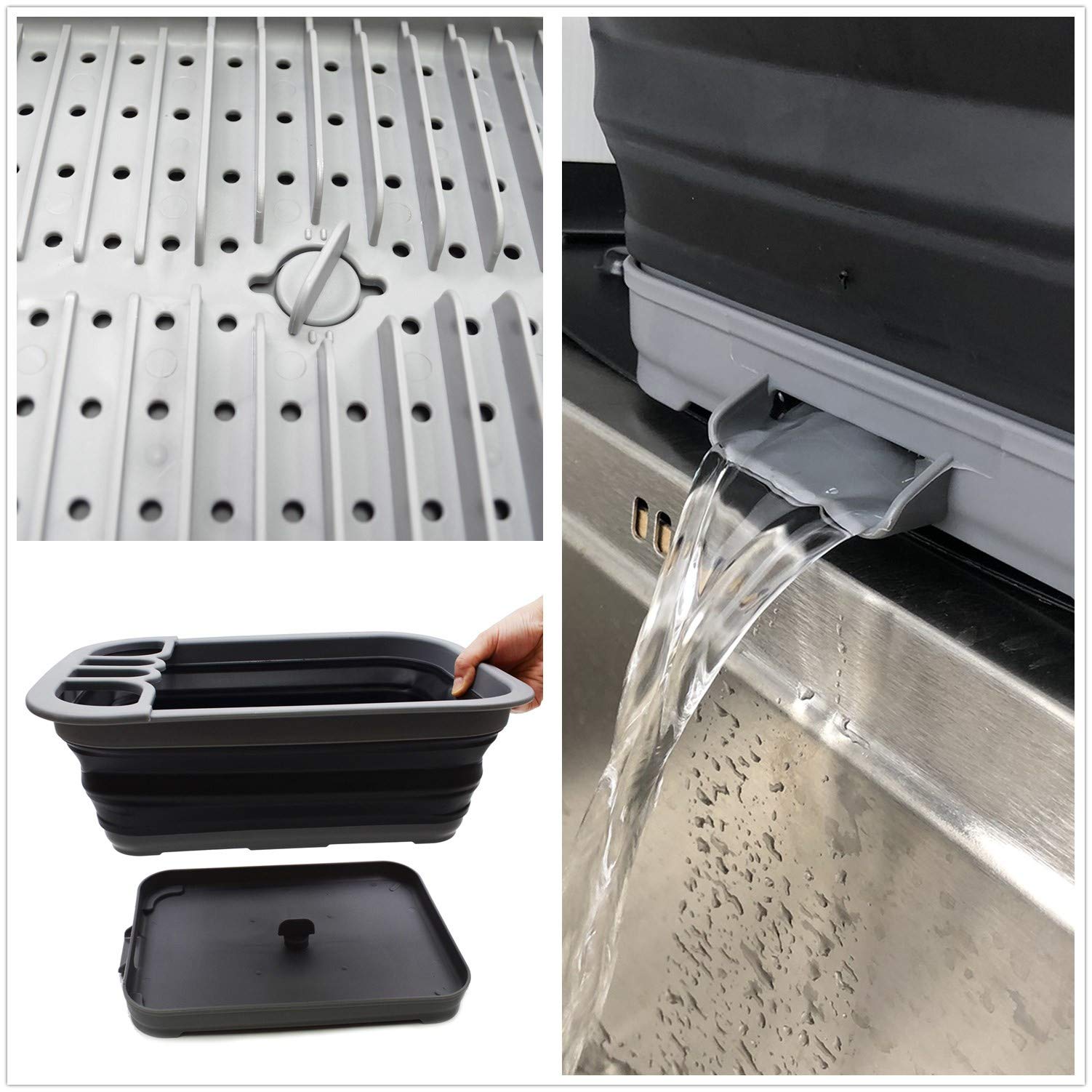 SAMMART dish drainer in outdoor use suitable for camping and BBQ cleanup