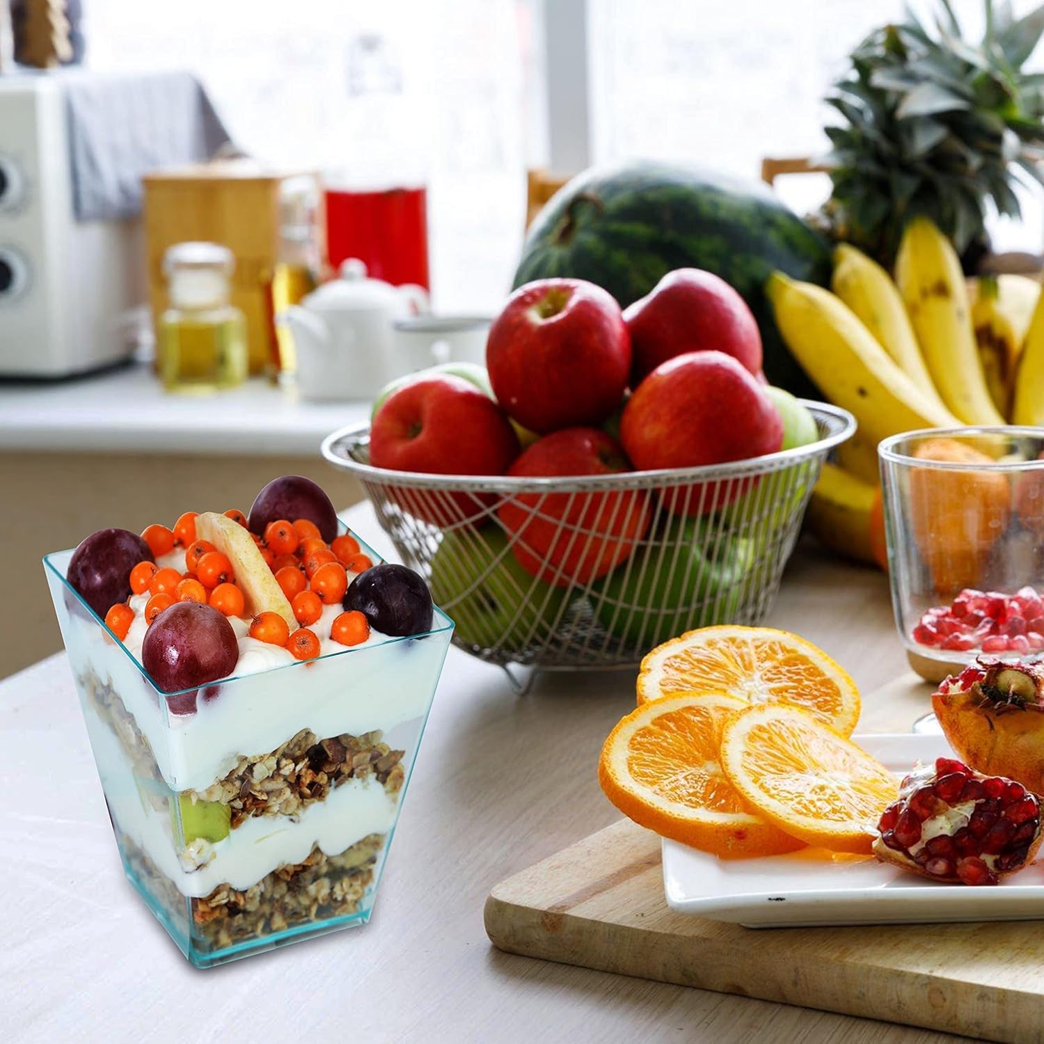 Sammray cups store well in fridge and freezer for prep ahead of parties.