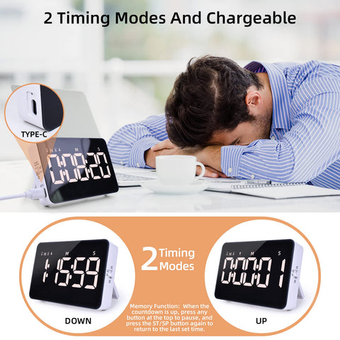 Samshow timer with 5 inch LED display for clear readings in any lighting