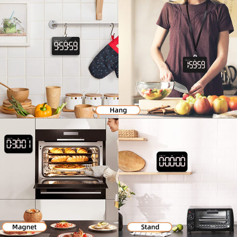 Samshow timer sticks to metal surfaces with magnetic mounting