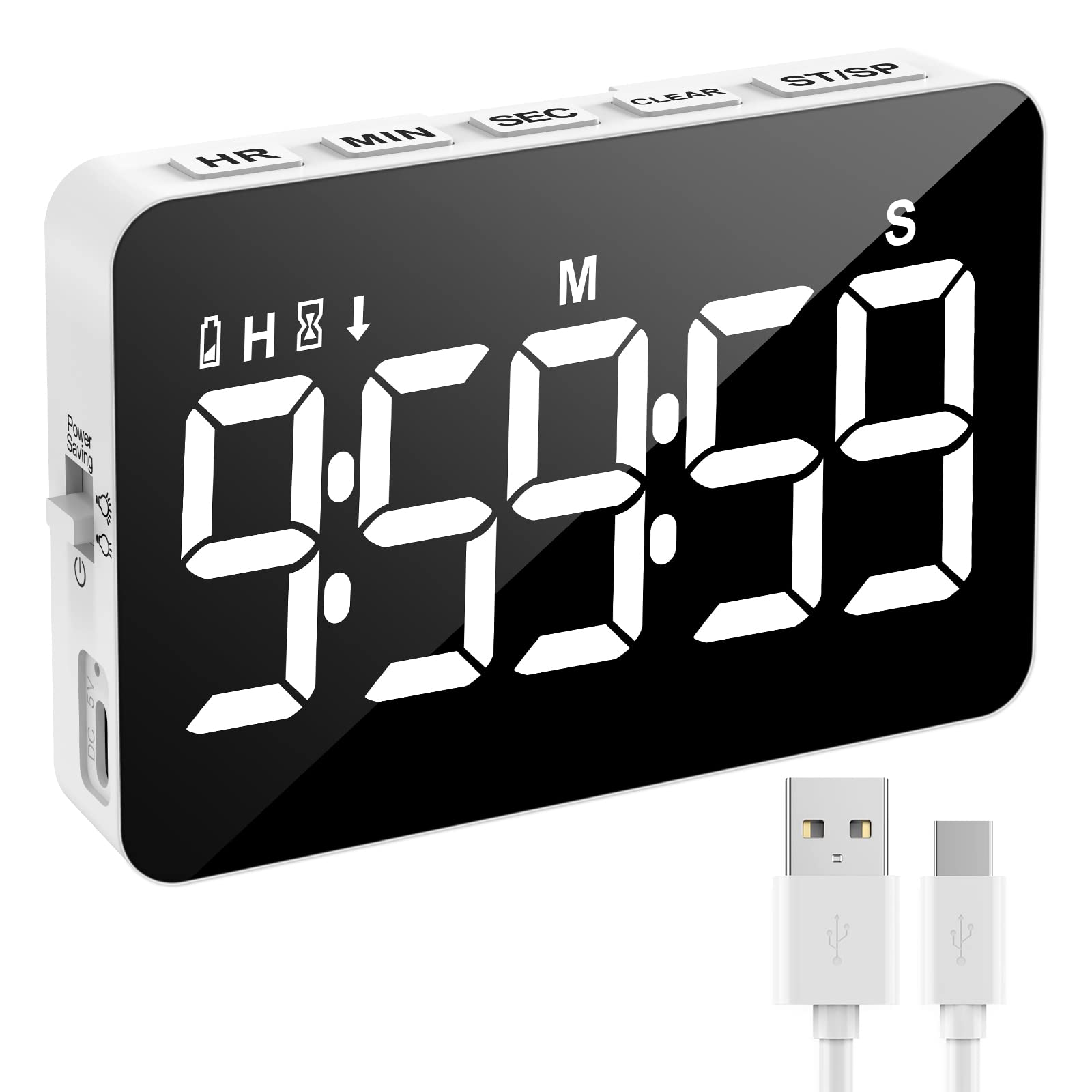 Samshow rechargeable timer with magnetic attachment for easy kitchen placement