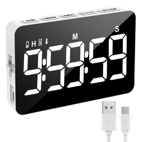 Samshow rechargeable timer with magnetic attachment for easy kitchen placement