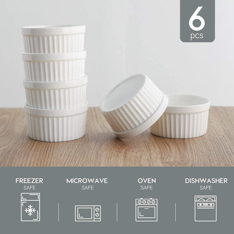 Samsle white glazed ramekins perfect for dips, sauces, and garnishes