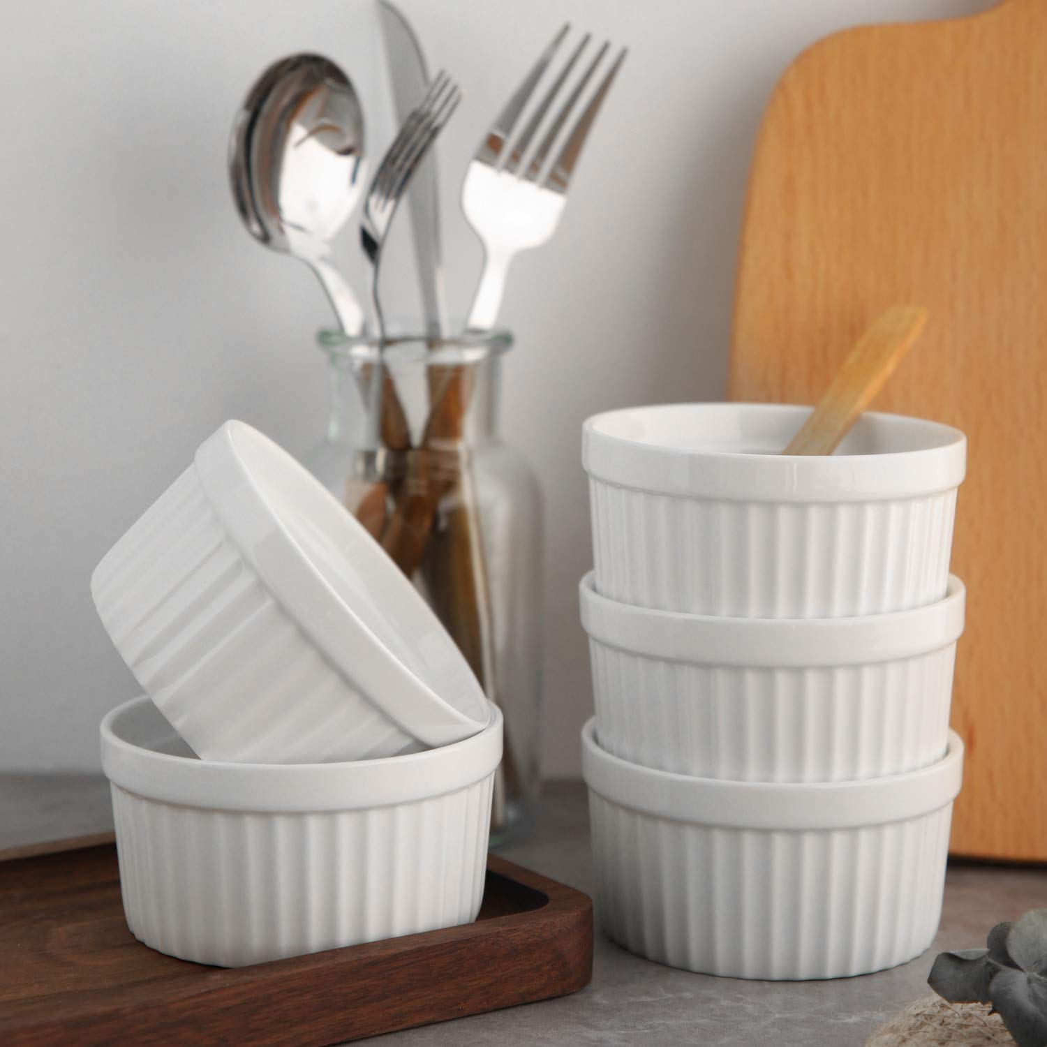 Easy-clean porcelain ramekins for quick kitchen cleanup