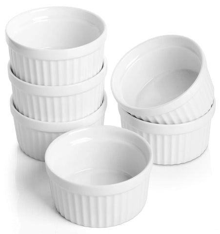 Samsle 4oz porcelain ramekins ideal for crème brûlée and mini desserts