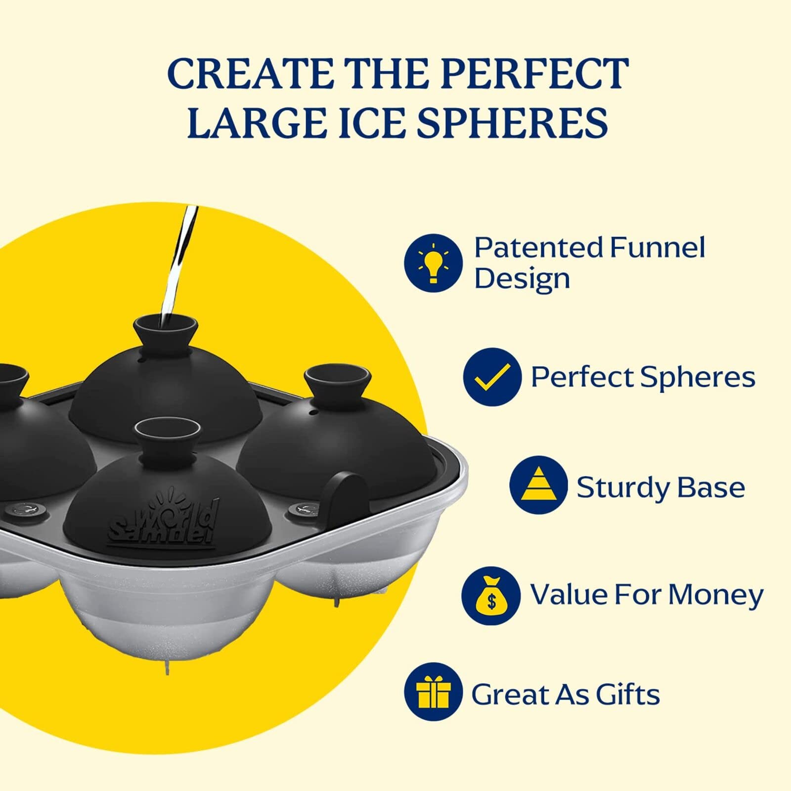 Samuelworld integrated funnel system for mess-free filling.