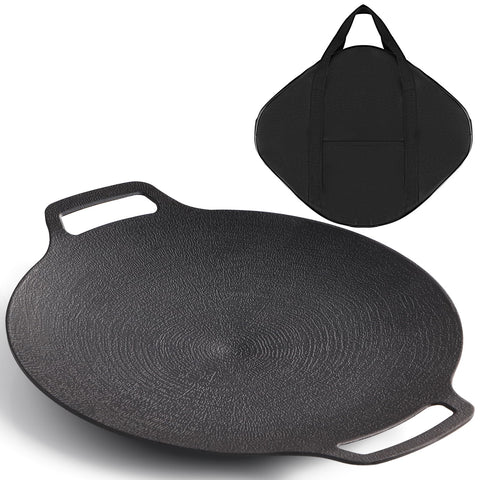 Sanbege Korean grill pan outer view shows round design for versatile grilling