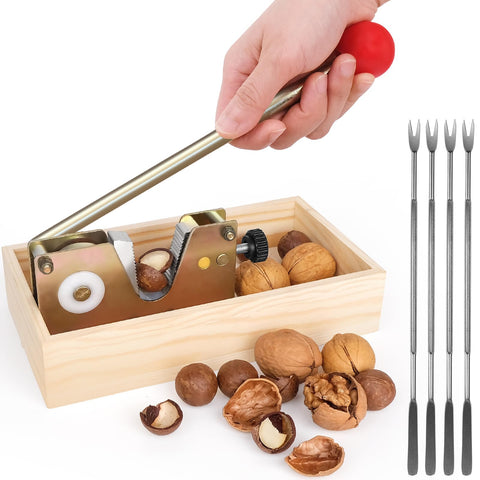 Sanchamy Nut Cracker demonstrates heavy-duty lever cracking walnuts with ease.