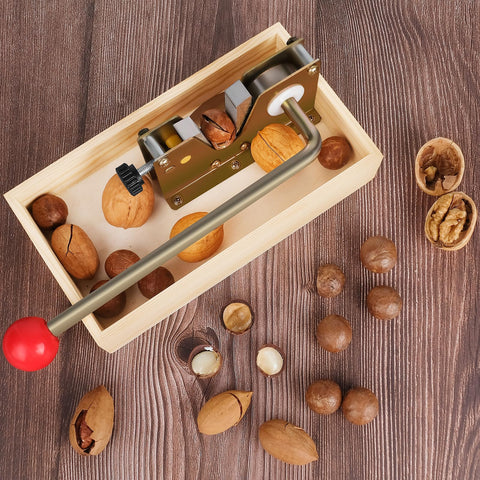 Sanchamy Nut Cracker includes four stainless steel picks to extract kernels.