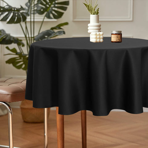 Sancua round tablecloth on buffet setup for easy cleanup
