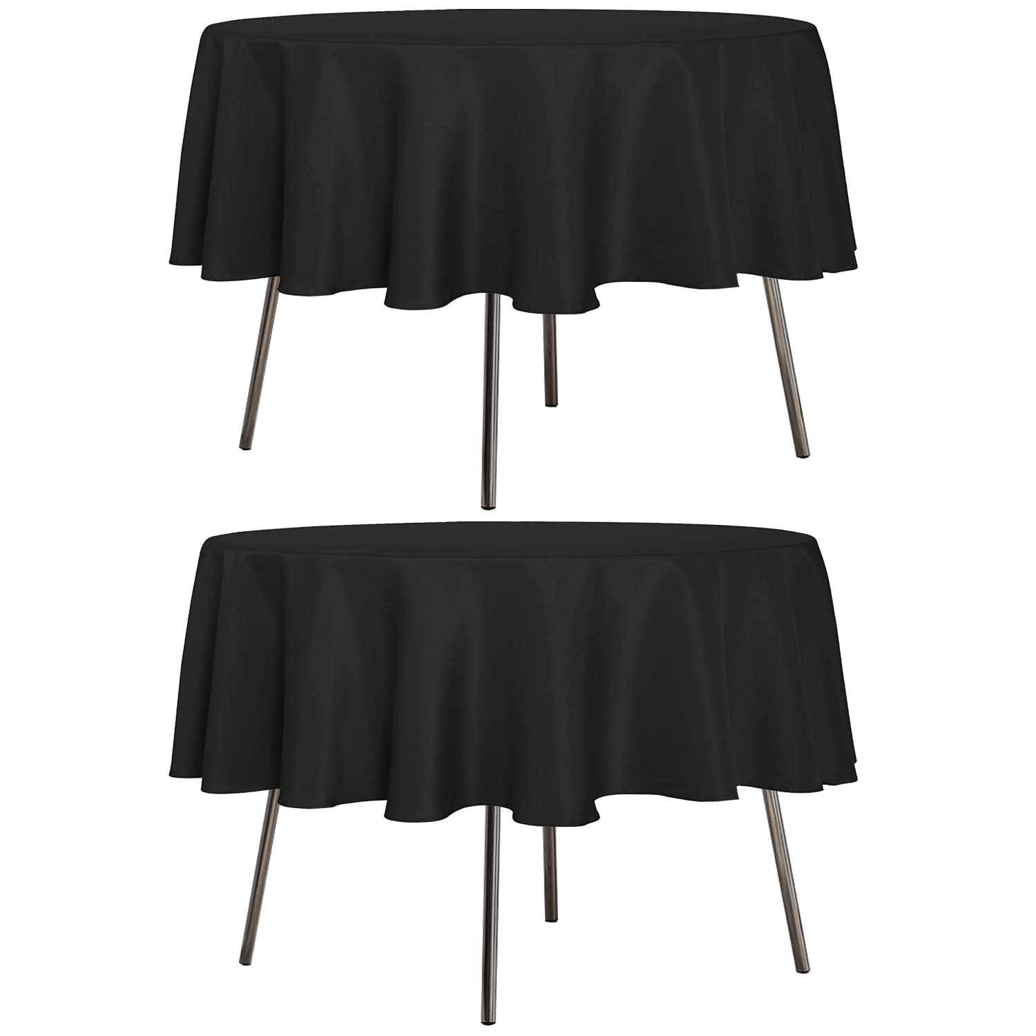 Sancua 2-pack round tablecloth on a dining table protects surfaces from stains
