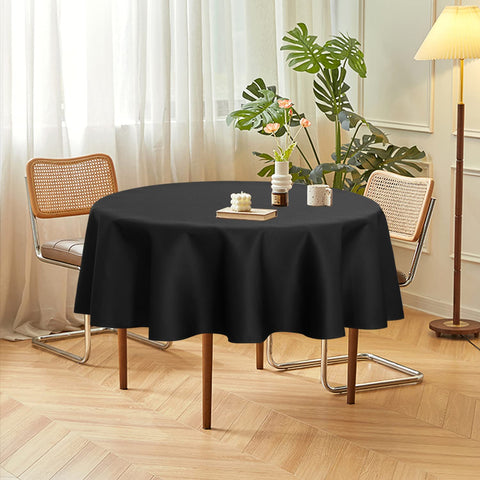 Sancua black round tablecloth at wedding setup adds elegant coverage