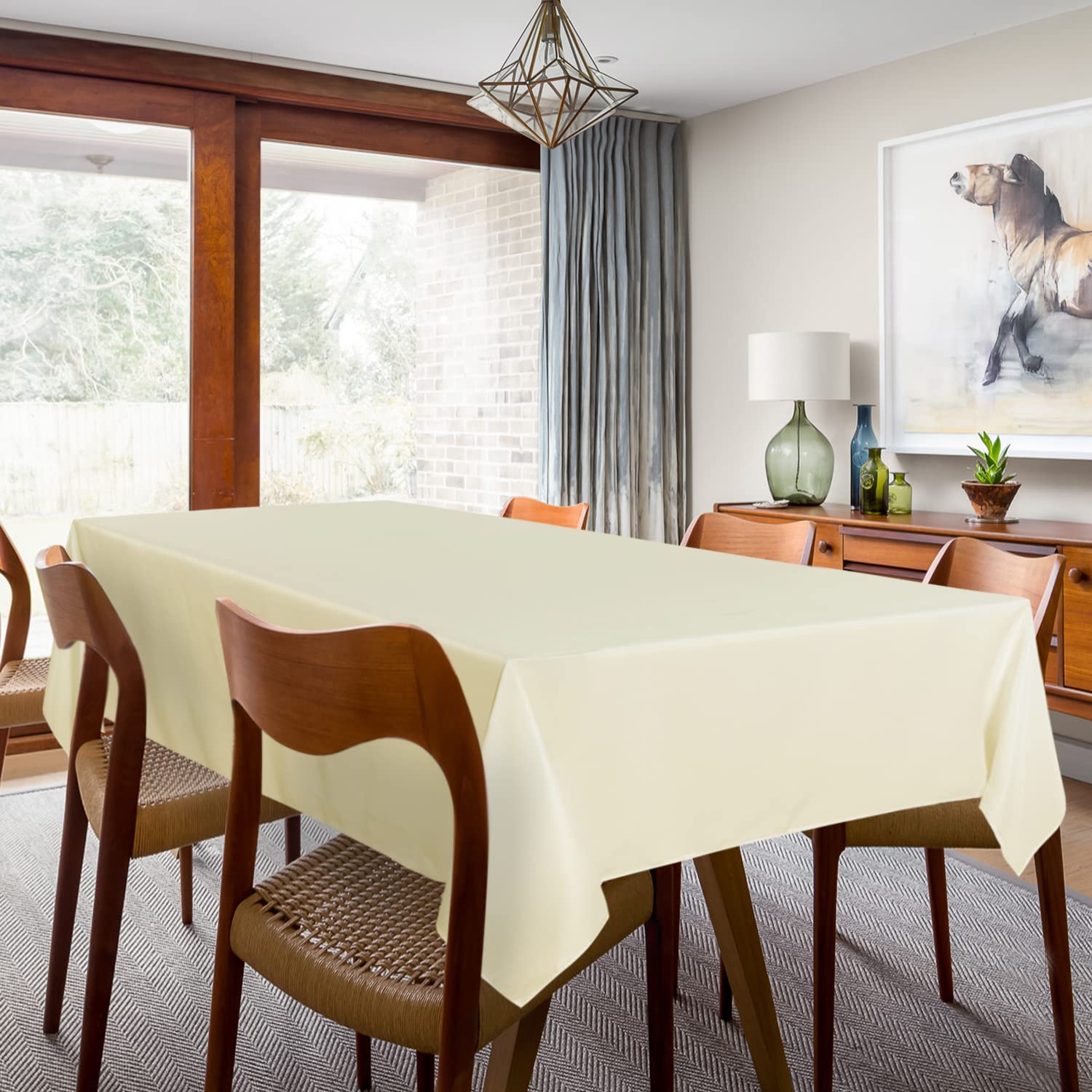 Sancua 2-pack tablecloth resists stains making party buffets easier to reset.
