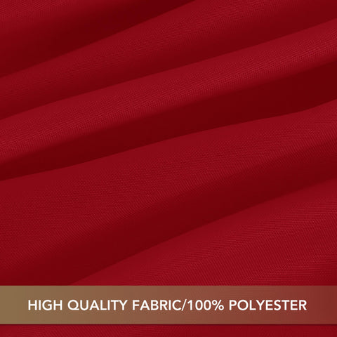 Sancua 54-inch red tablecloth showcases durable fabric for frequent use.