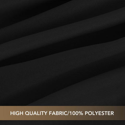 Sancua banquet table setup with black cloth creates sophisticated dining ambiance