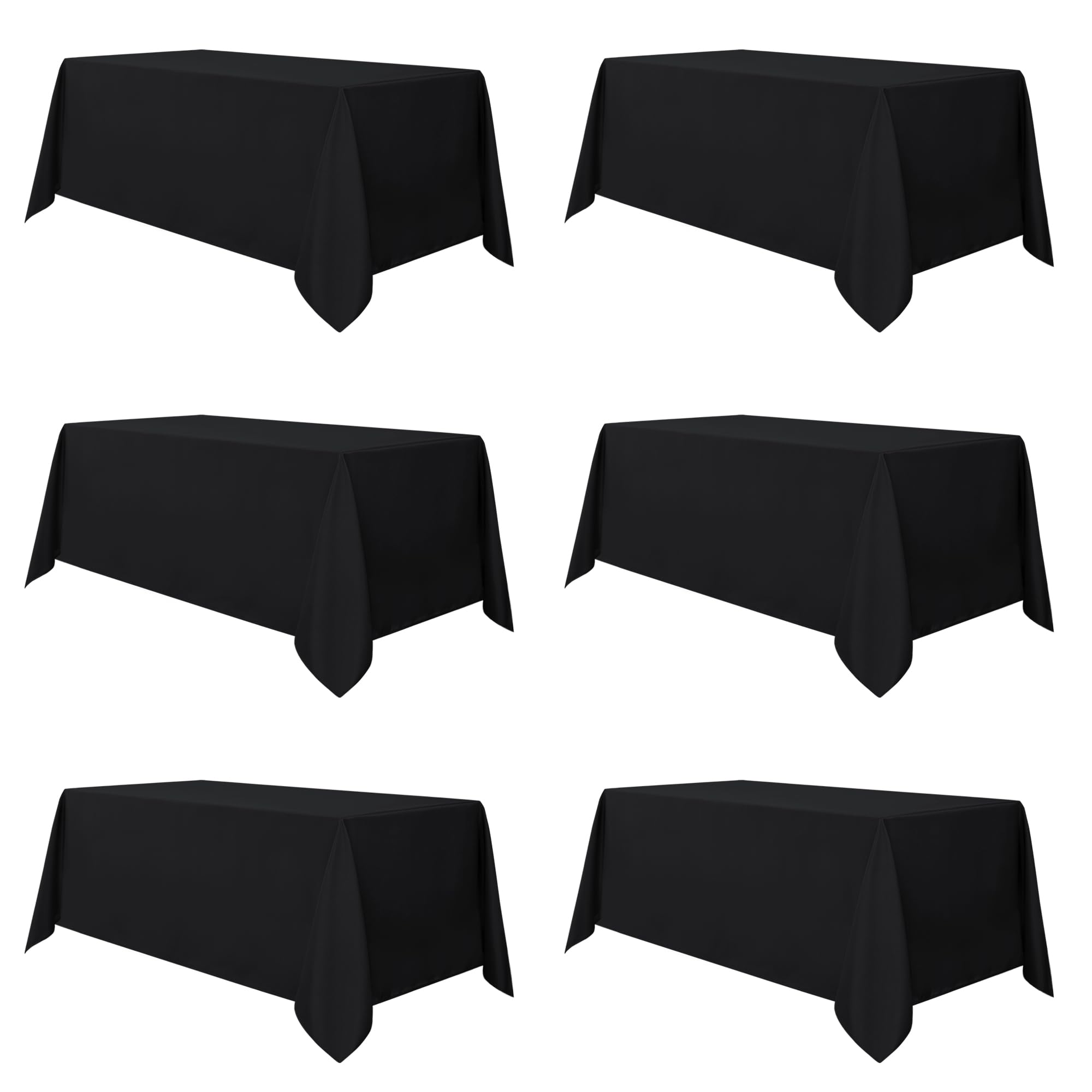 Sancua black tablecloth on dining table with full 30-inch drop for elegant coverage