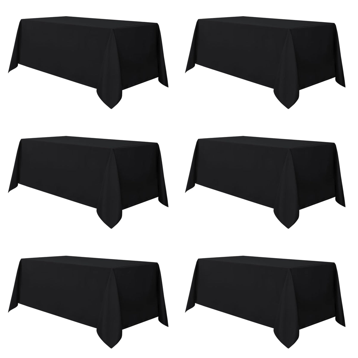 Sancua black tablecloth on dining table with full 30-inch drop for elegant coverage