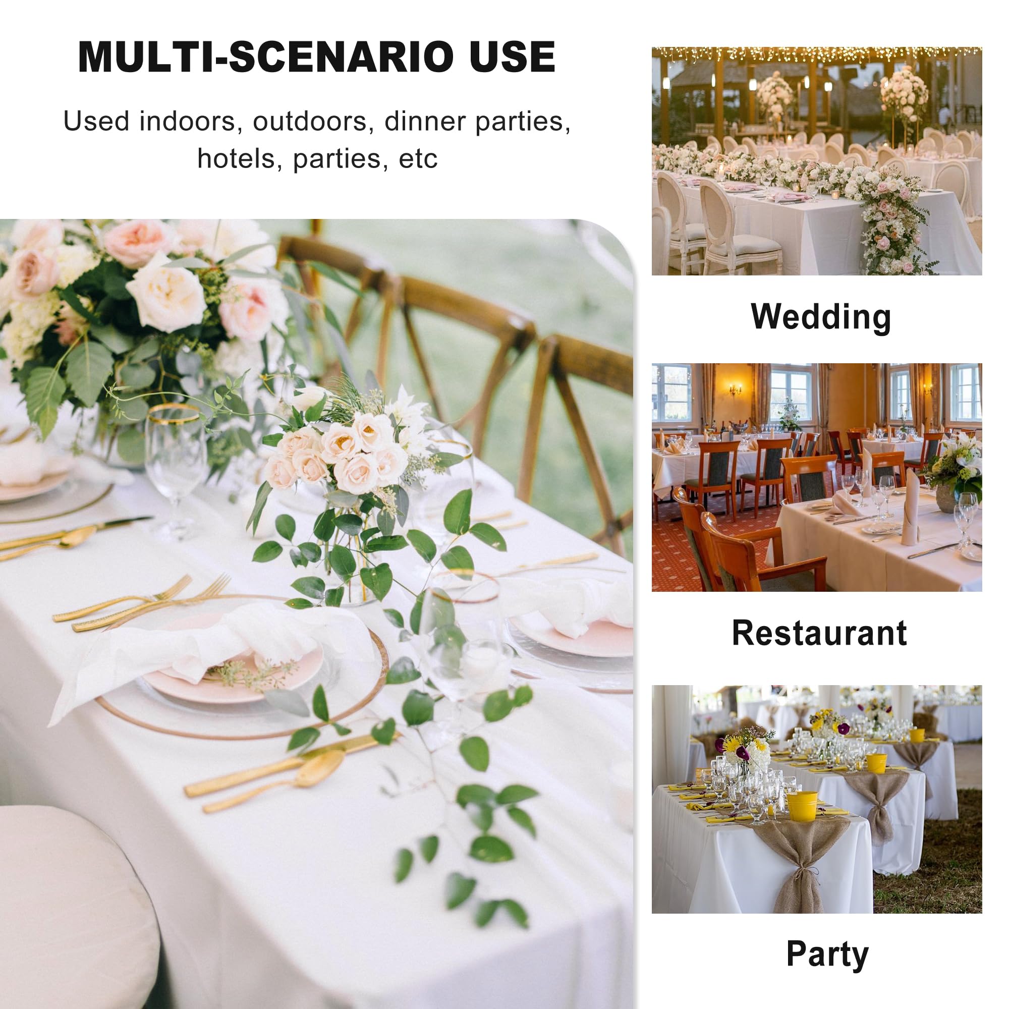 Sancua buffet setup tablecloth protects surfaces during events.