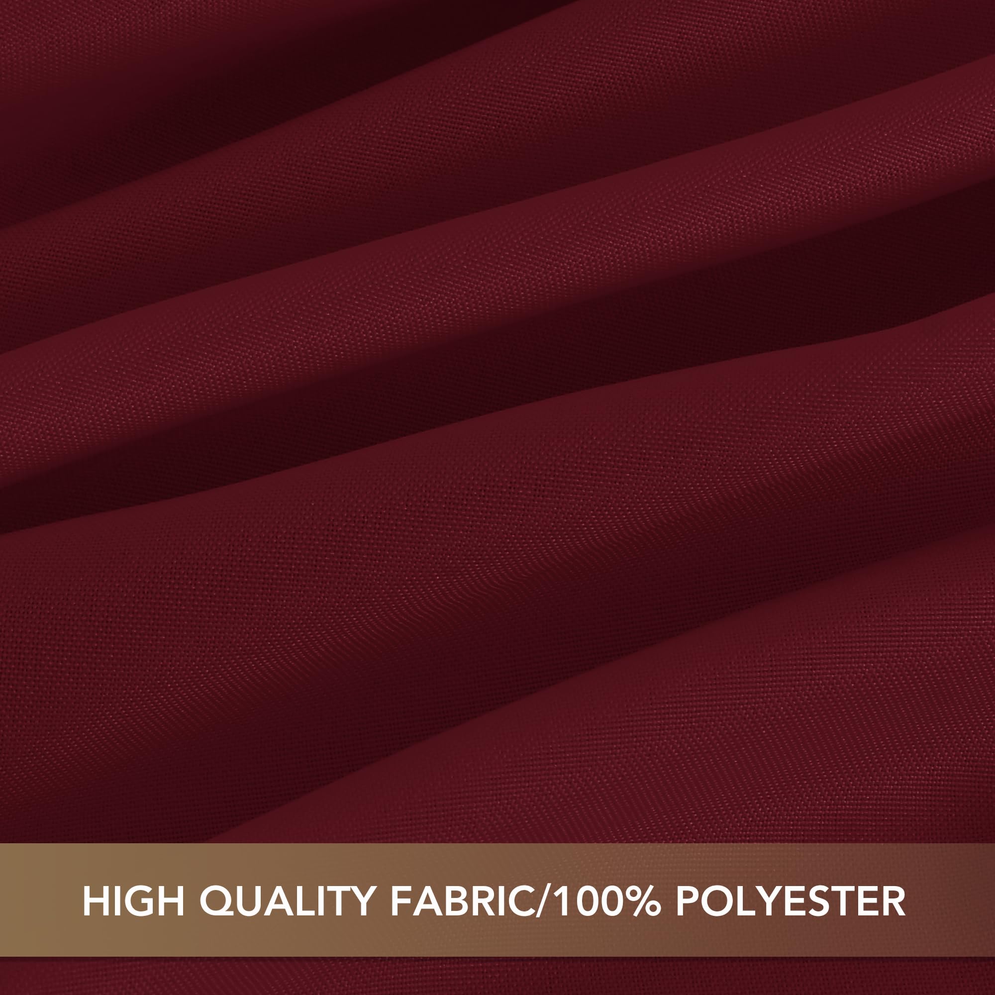 Sancua burgundy tablecloth demonstrates easy-care and machine washable convenience