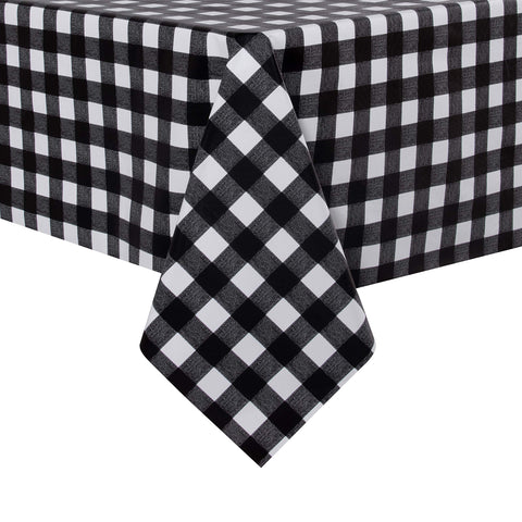 Sancua checkered tablecloth 54x54 in black and white with waterproof protection for easy wipe-clean dining.