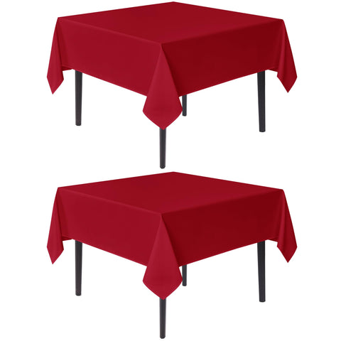 Sancua Christmas red square tablecloth 54x54, two-pack for festive dining.