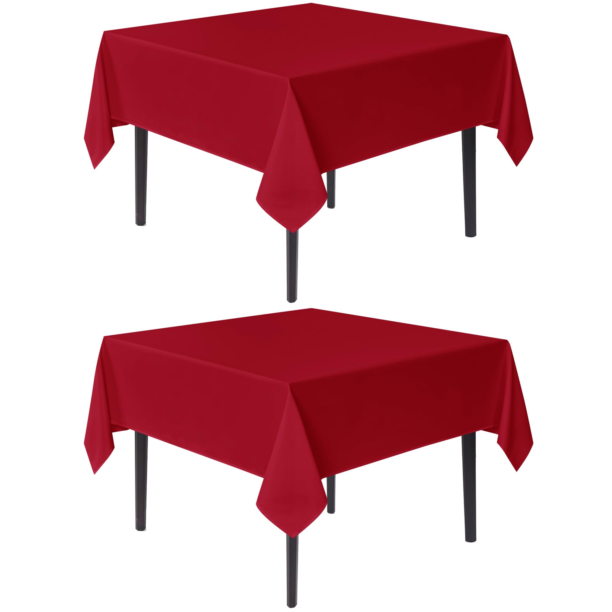 Sancua Christmas Red Square Tablecloth 70x70, front view, festive dinner ready to impress.