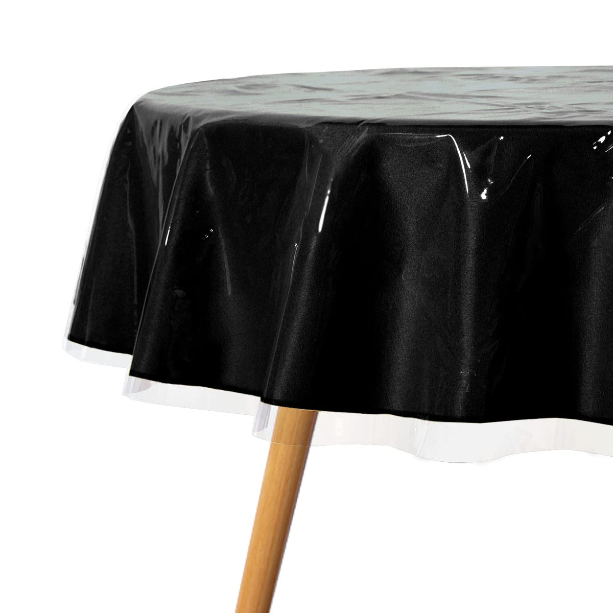 Sancua clear round tablecloth 54-inch protects surfaces from spills and stains