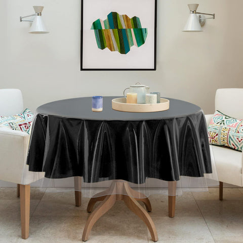 Sancua clear round tablecloth 60-inch keeps dining surfaces clean and protected