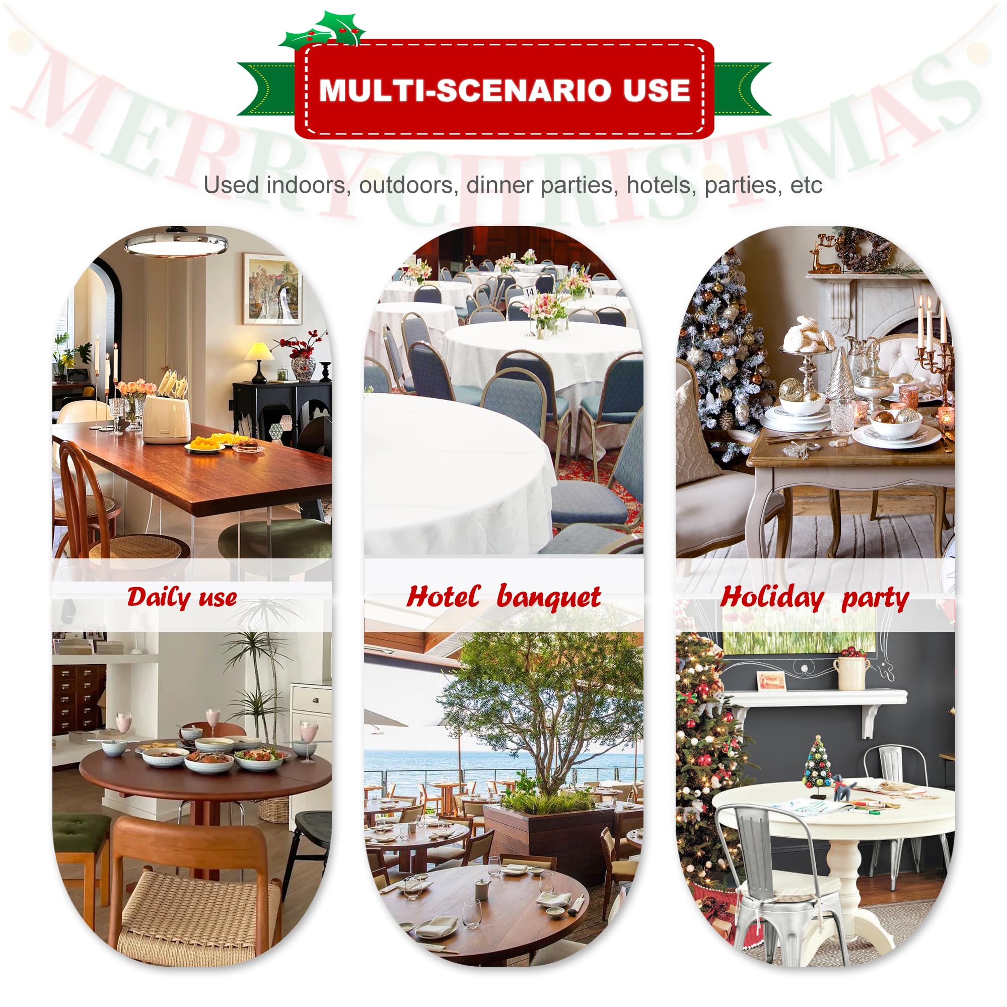 Sancua hunter green 6-pack tablecloths ready for party planning.