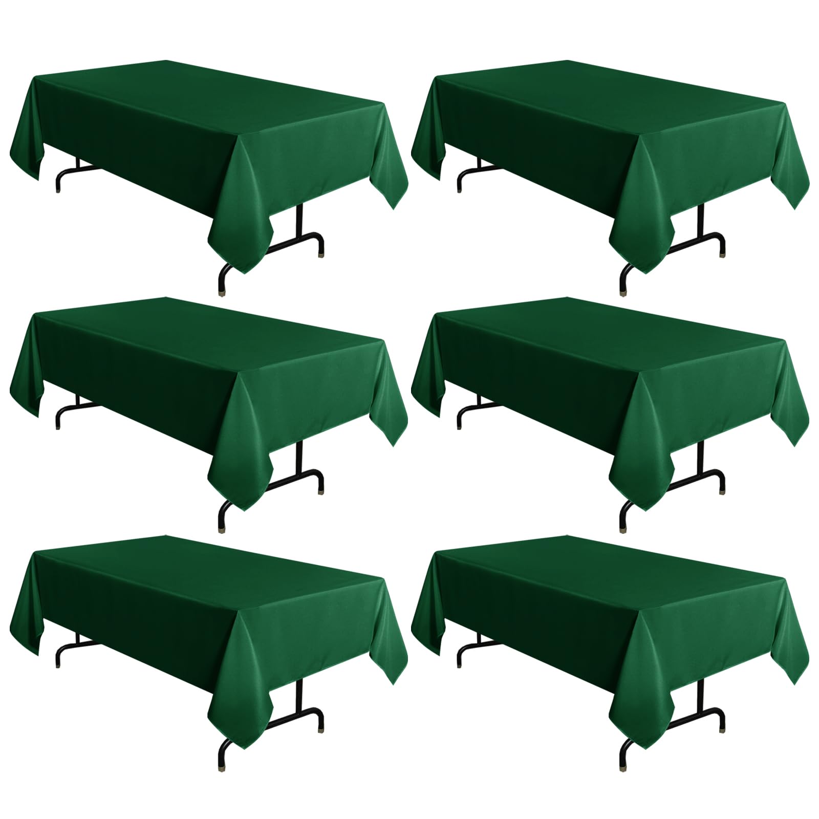 Sancua hunter green tablecloth 60x102 inches on a dining table, protects surfaces.