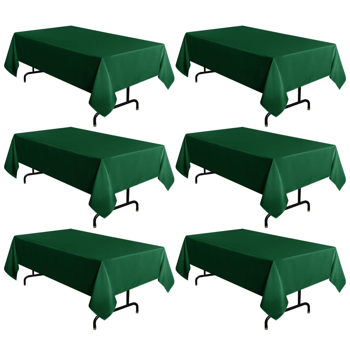 Sancua hunter green tablecloth 60x102 inches on a dining table, protects surfaces.