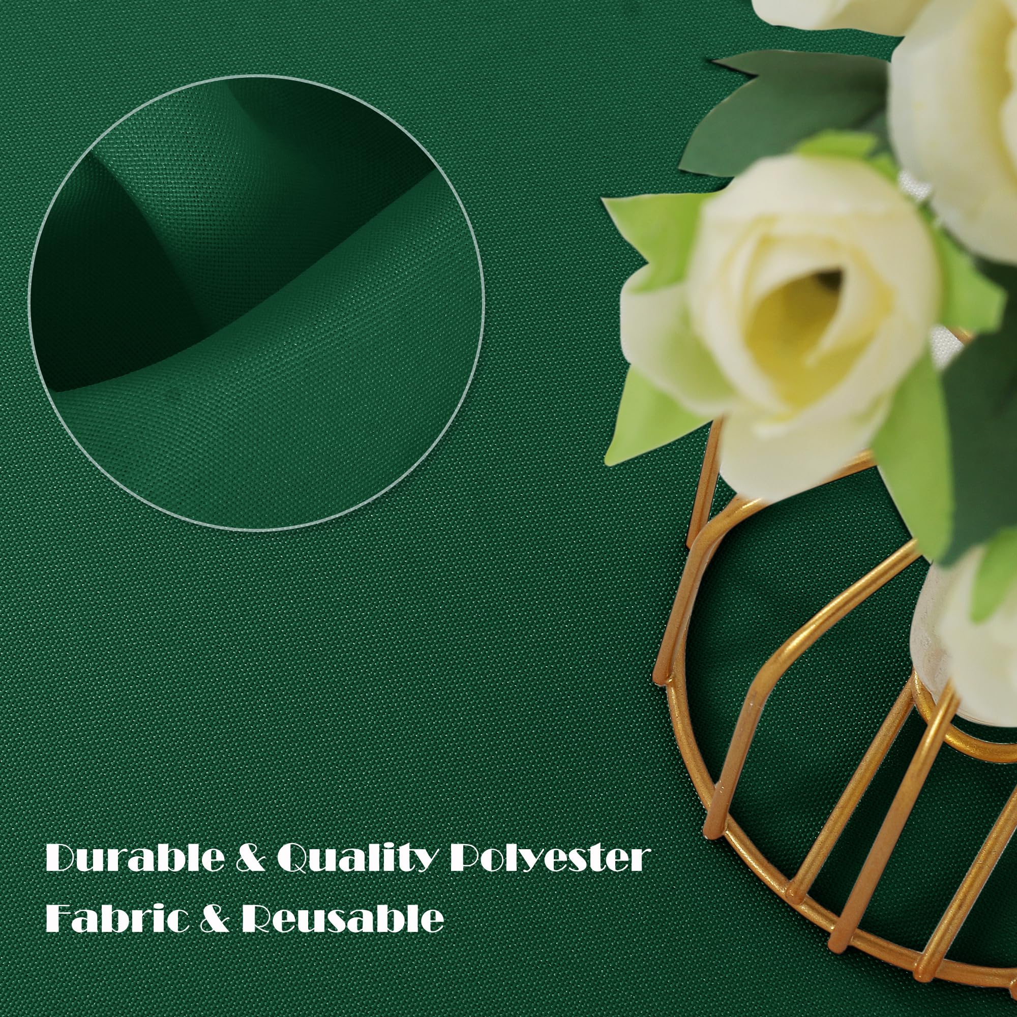 Sancua Hunter Green Tablecloth washable polyester example for quick cleanup.