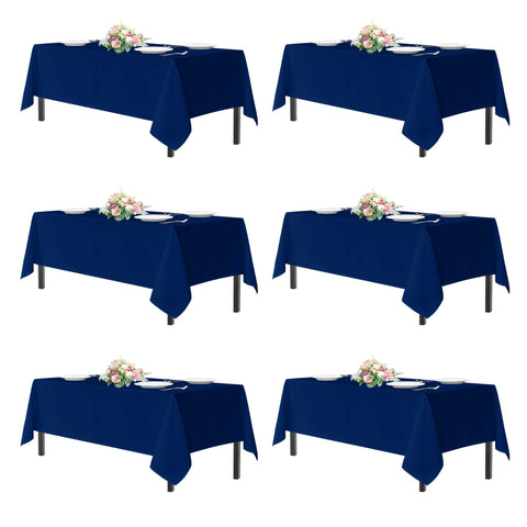 sancua navy blue tablecloth 60x120 on an 8-foot table for a polished event