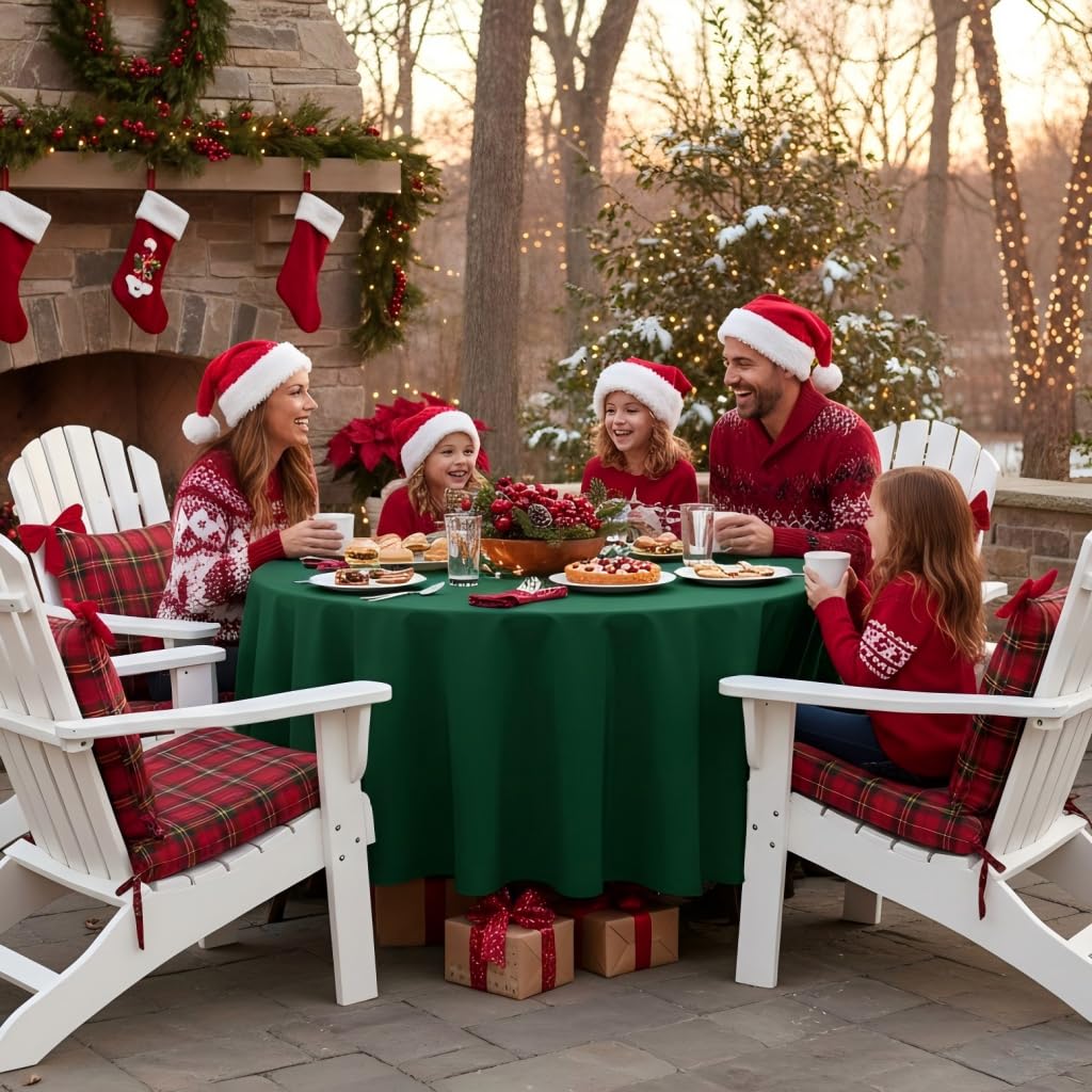 Sancua tablecloth shown indoors and outdoors for versatile use