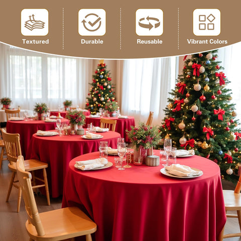 Sancua eight piece multi-pack tablecloths for cost savings at events