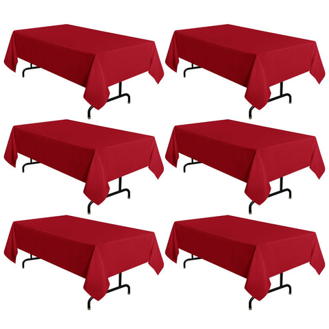 Sancua red 60x102 tablecloth on dining table offering a neat, easy-care setup