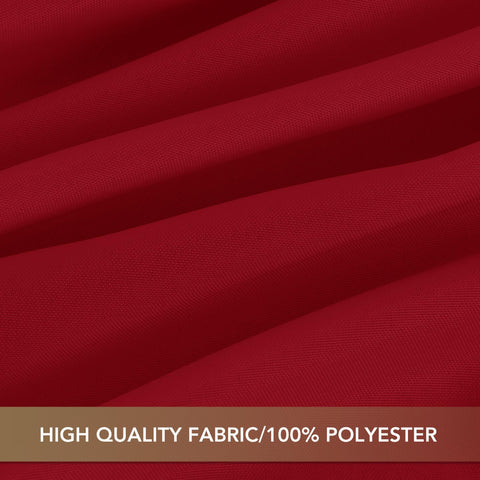 Sancua red tablecloth indoor dining setup for restaurant or home.